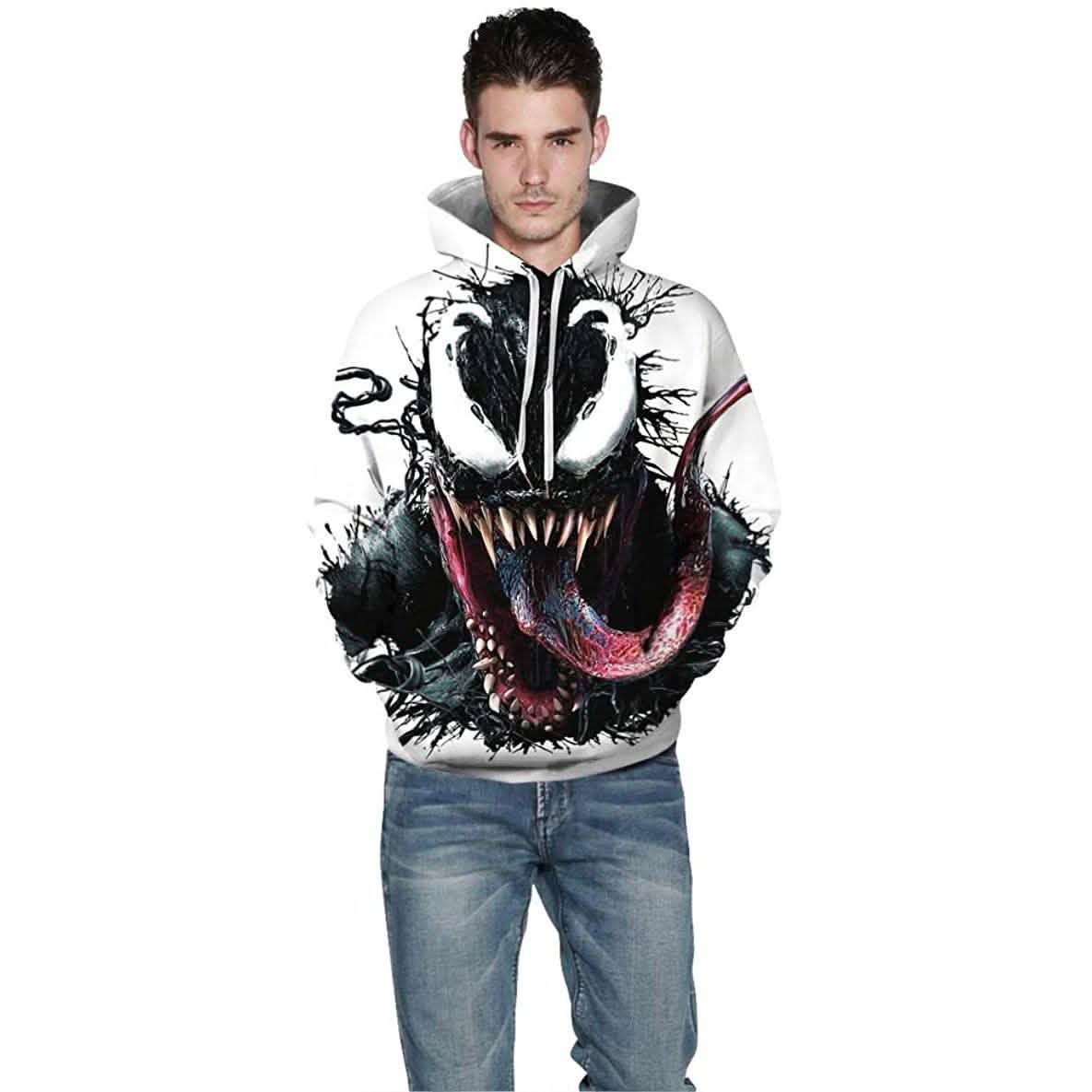 Unisex 3D Pattern Venom Printed Hoodies DailySale