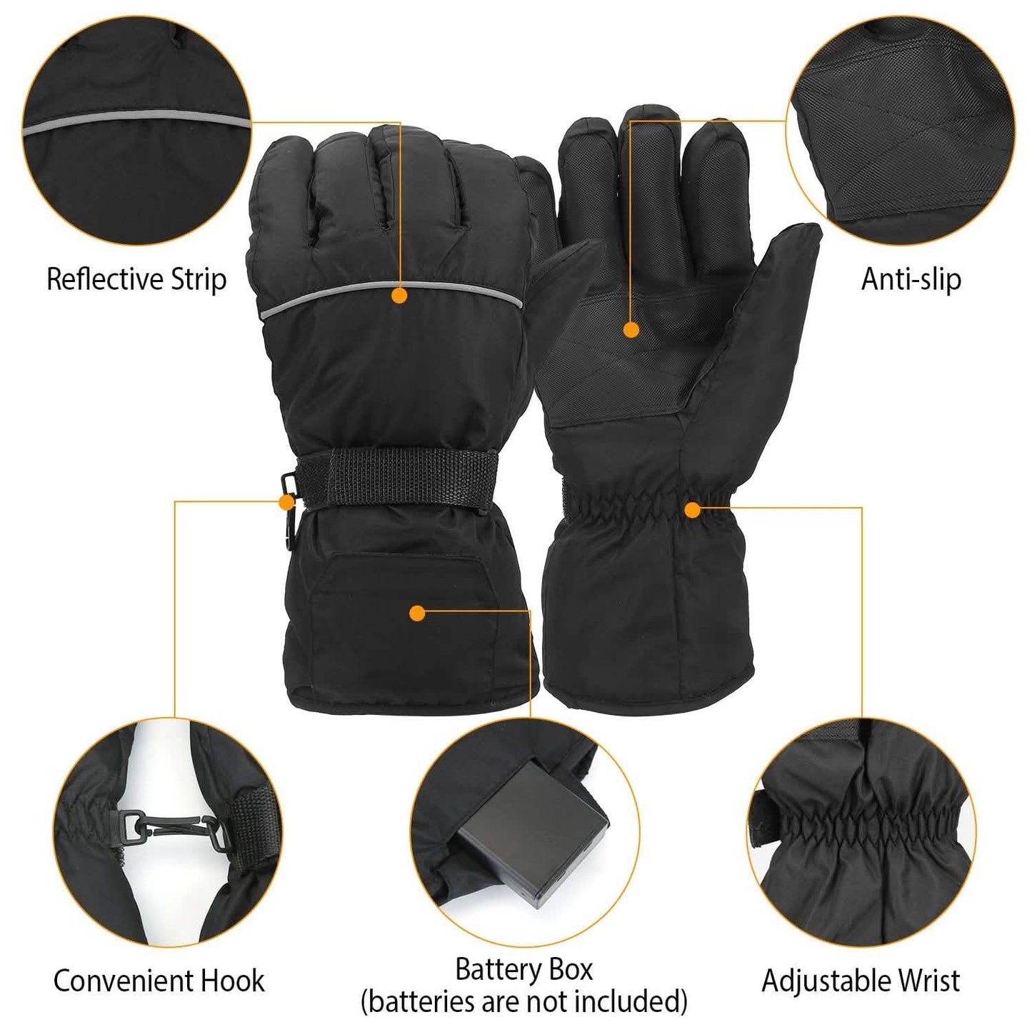 Unisex Battery Powered Heated Waterproof Gloves DailySale