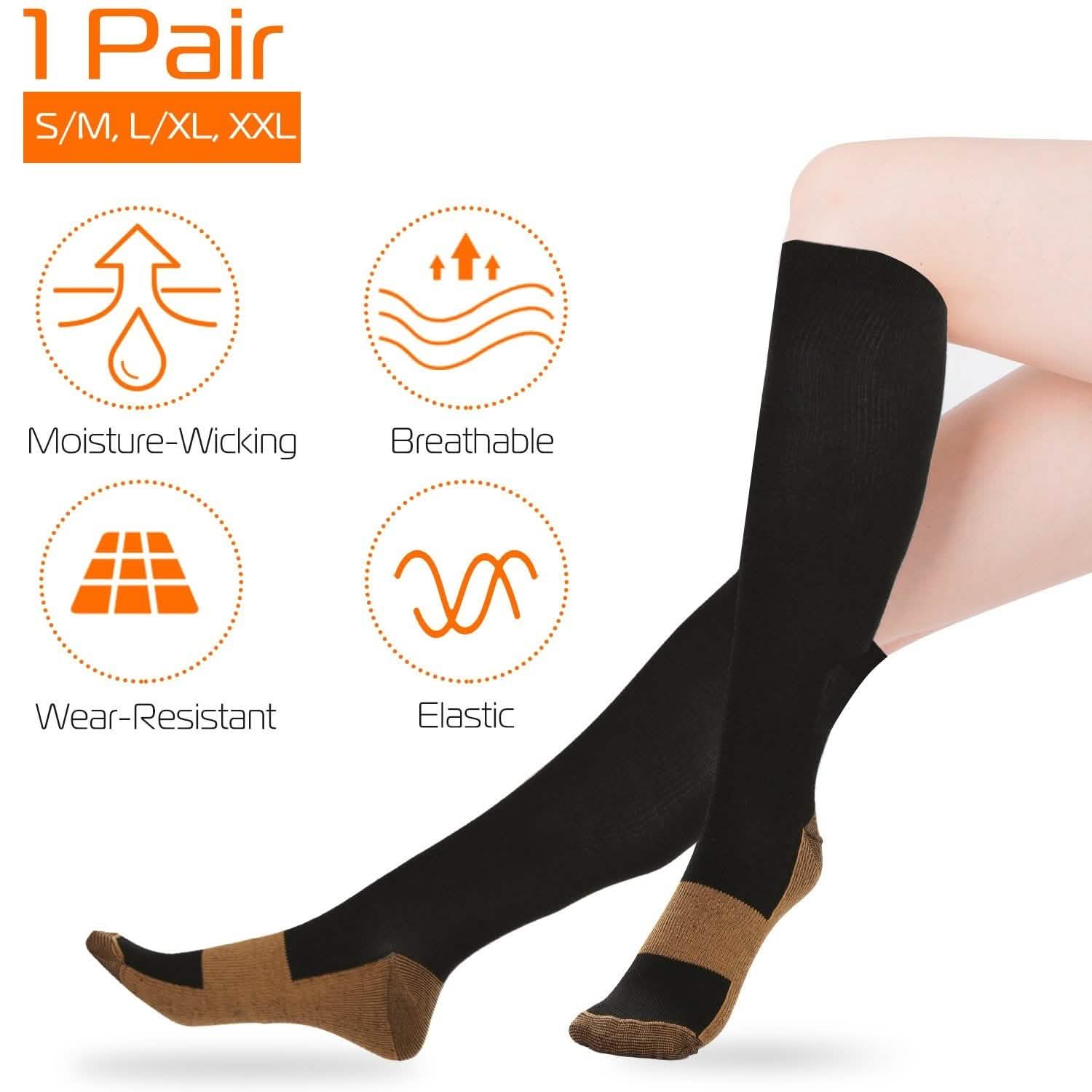 Unisex Copper Compression Socks DailySale