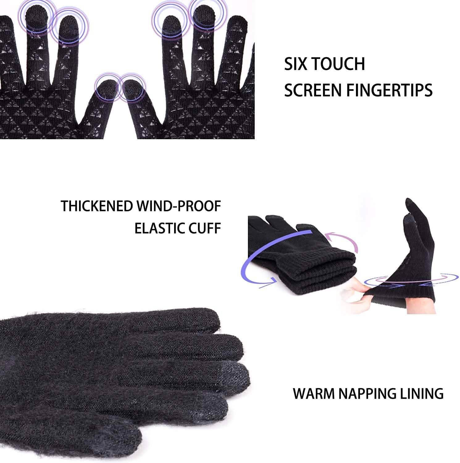 Unisex Knit 360¬∞ Whole Palm Touchscreen Antislip Gloves DailySale
