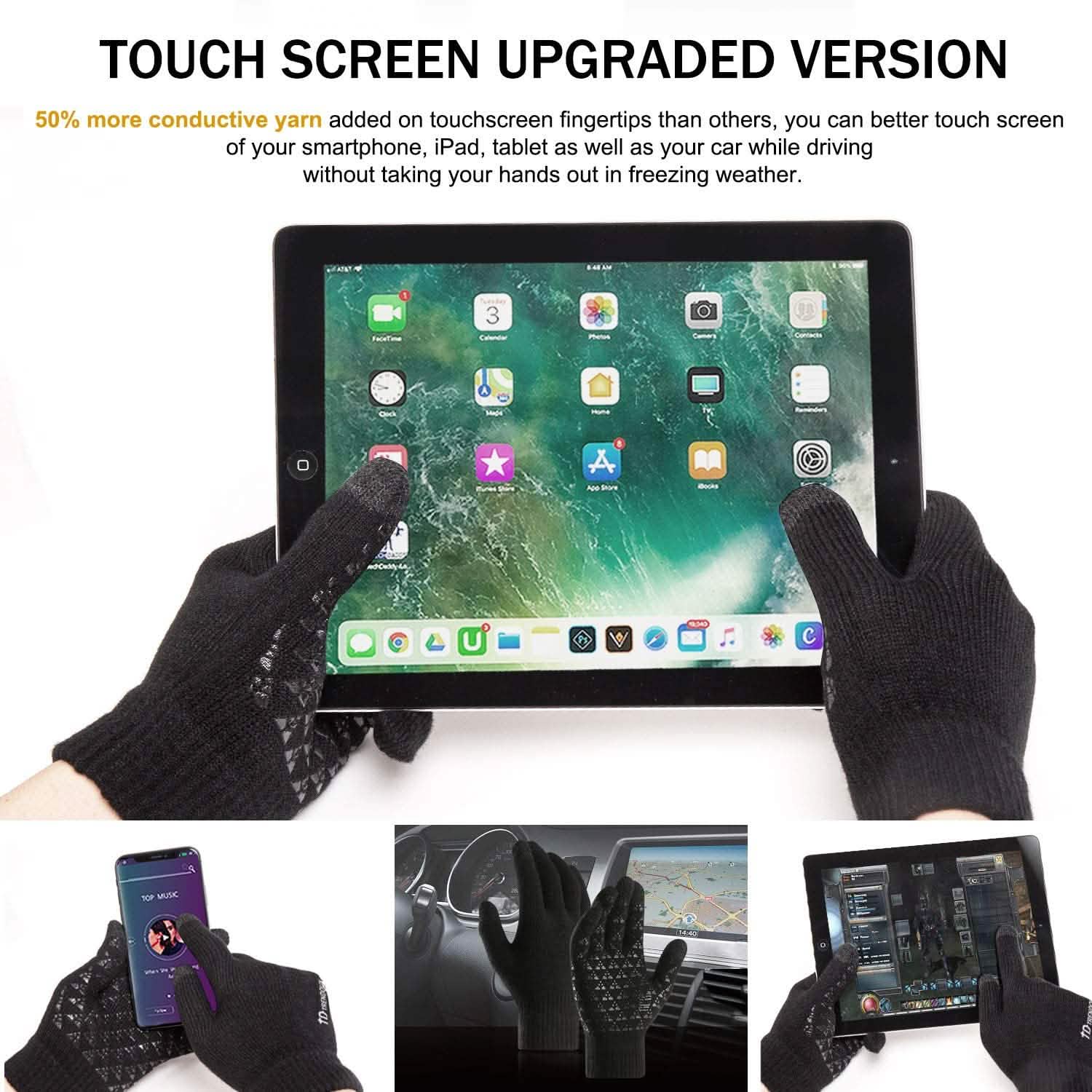 Unisex Knit 360¬∞ Whole Palm Touchscreen Antislip Gloves DailySale