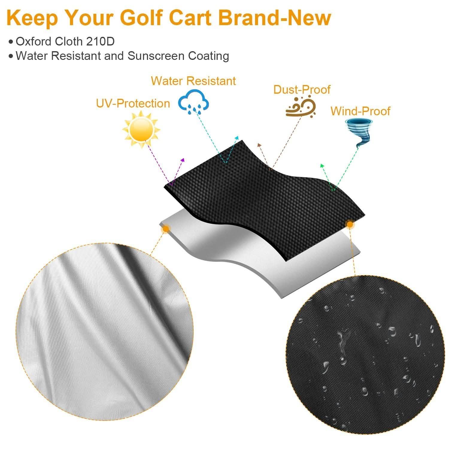 Universal 4 Passenger Golf Cart Cover 210D DailySale