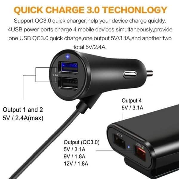 Universal 4 Ports USB Car Charger DailySale