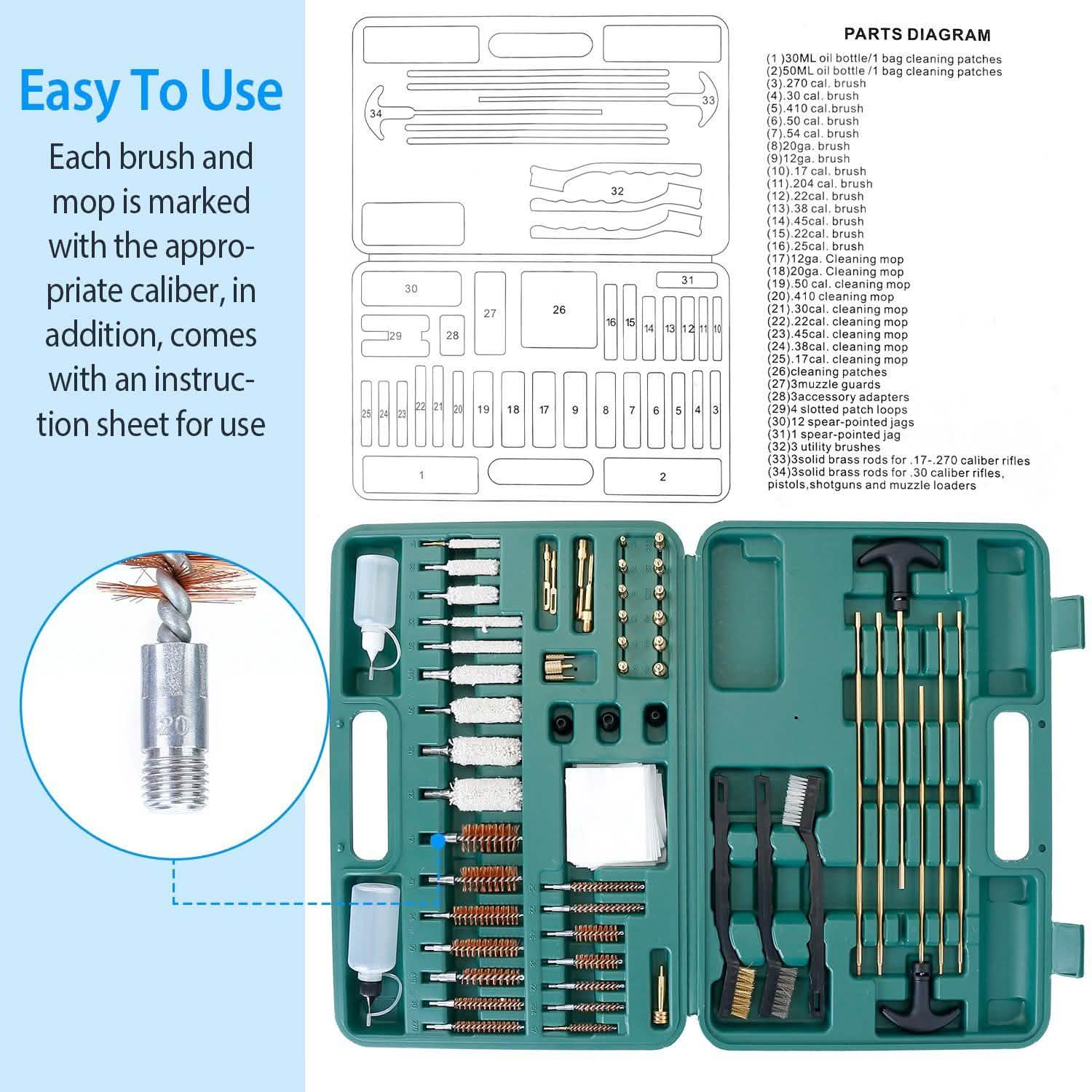 Universal Gun Cleaning Kit with Carrying Case DailySale