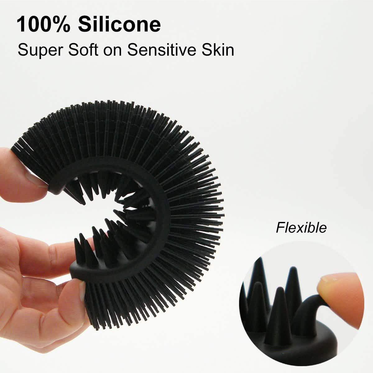 Upgrade Silicone Body Scrubber and Hair Shampoo Brush DailySale