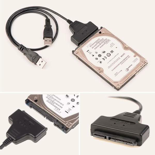USB 2.0 to SATA Converter Adapter Cable for 2.5/3.5 SATA HDD Hard Drive Disk DailySale
