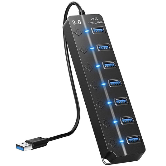 USB 3.0 HUB 7 Ports High Speed 5Gbps USB Splitter DailySale