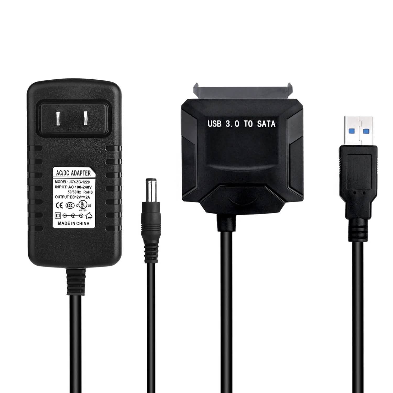 USB 3.0 to SATA Converter Adapter for 2.5"/3.5"SATA HDD/SSD Hard Drive Disks DailySale