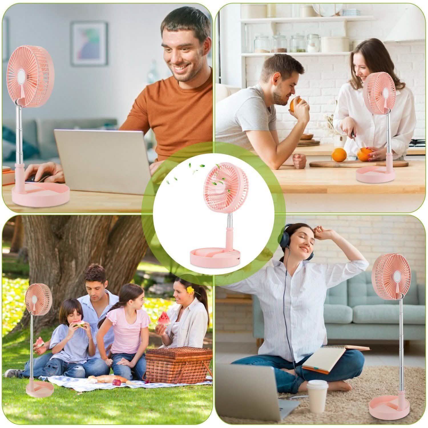 USB Rechargeable Portable Folding Desk Table Fan DailySale
