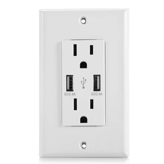 USB Wall Outlet Dual 2.4A USB Wall Charger DailySale