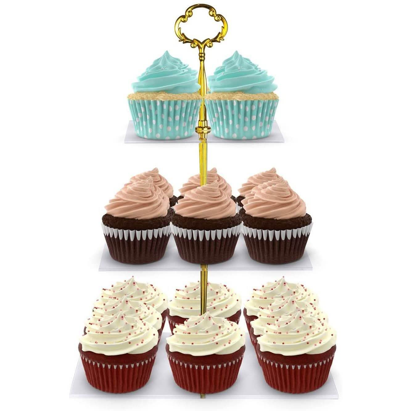 Utenlid 3-Tier Square Stacked Party Cupcake Stand DailySale