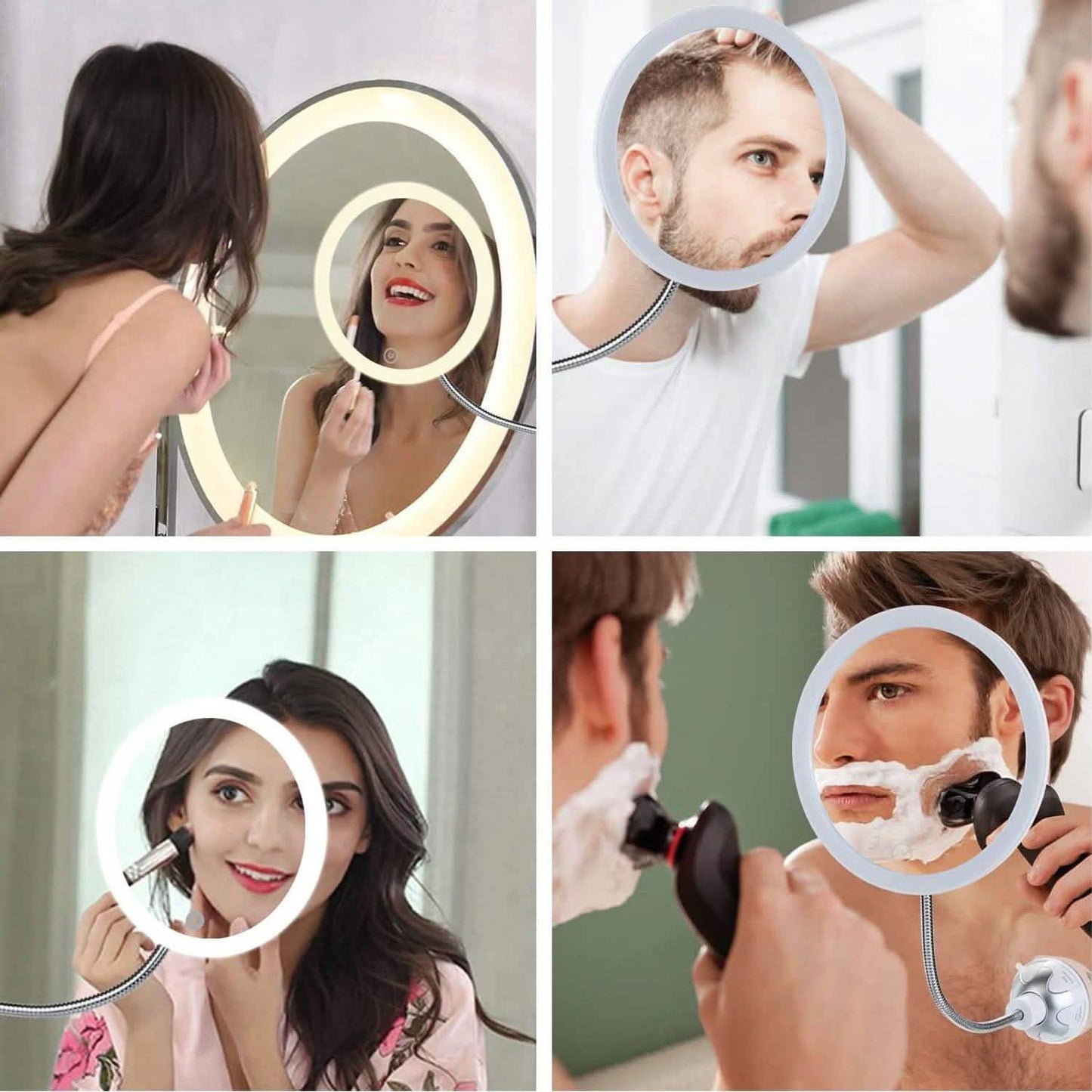 Vanity Mirror 10-Times Magnifying LED Lighted Make-up Swivel Suction Cup Compact Folding DailySale
