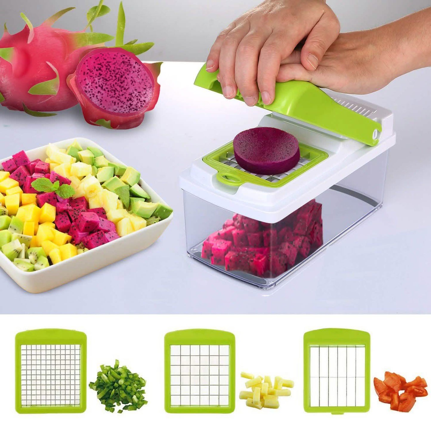 Vegetable Slicer Set with 3 Blades Stainless Steel Food Chopper DailySale