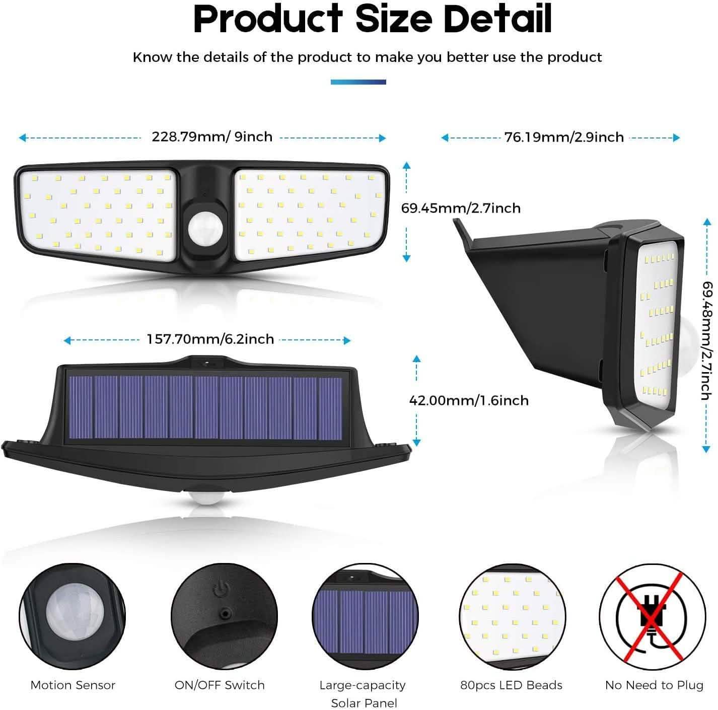 VOSONX Solar Powered Security Lights DailySale