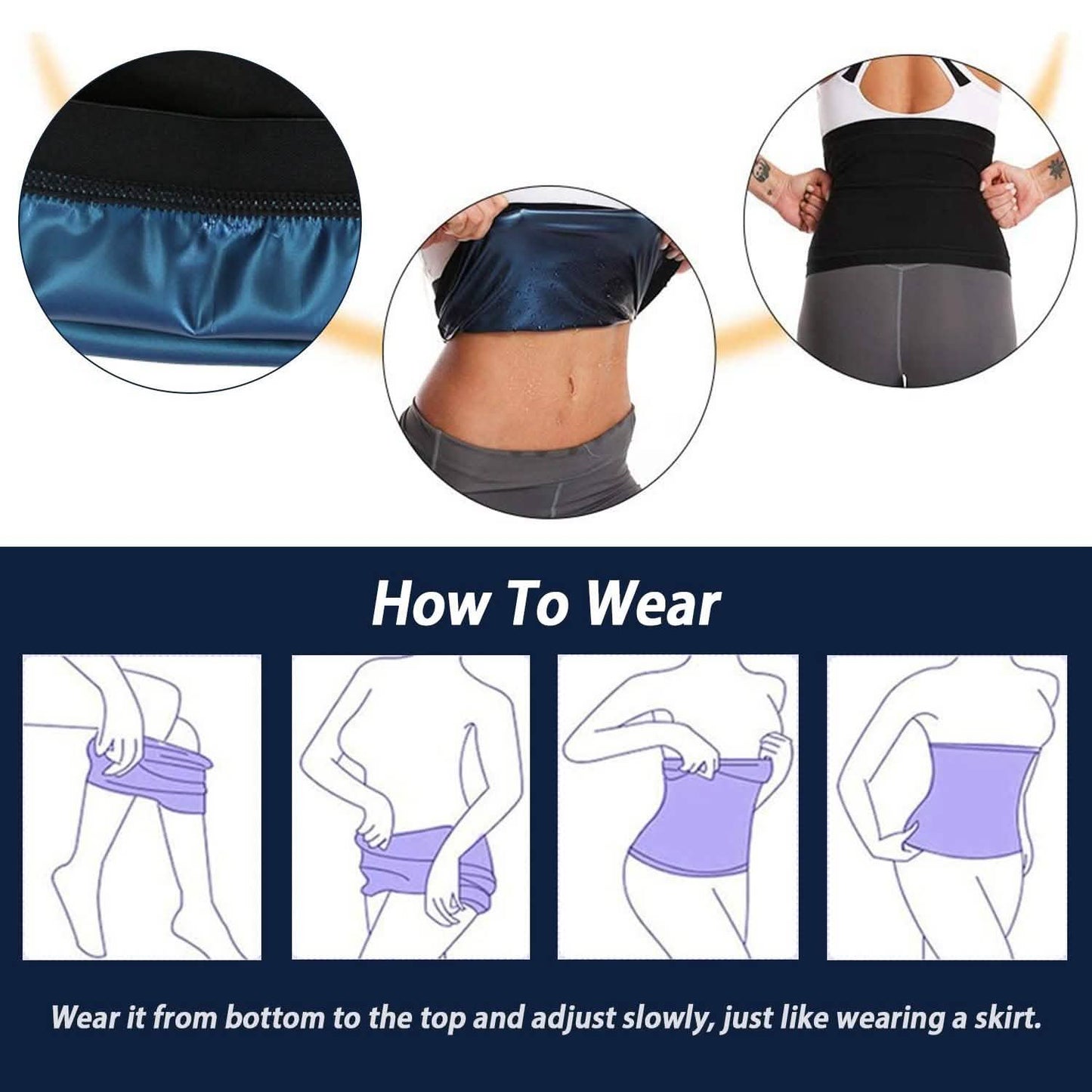Waist Trimmer Women Sauna Sweat Wraps Waist Slimming Trainer Belt DailySale