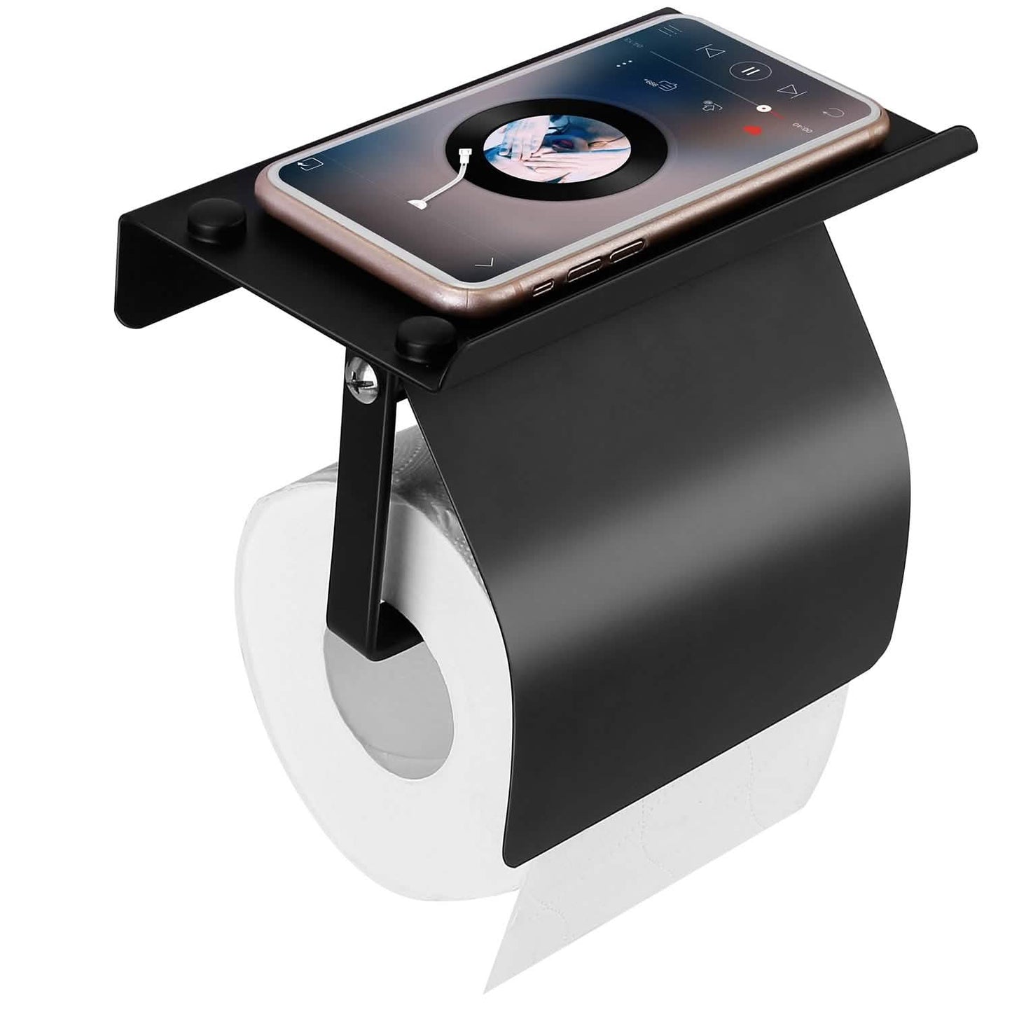 Wall Mounted Toilet Paper Holder with Phone Storage Rack DailySale