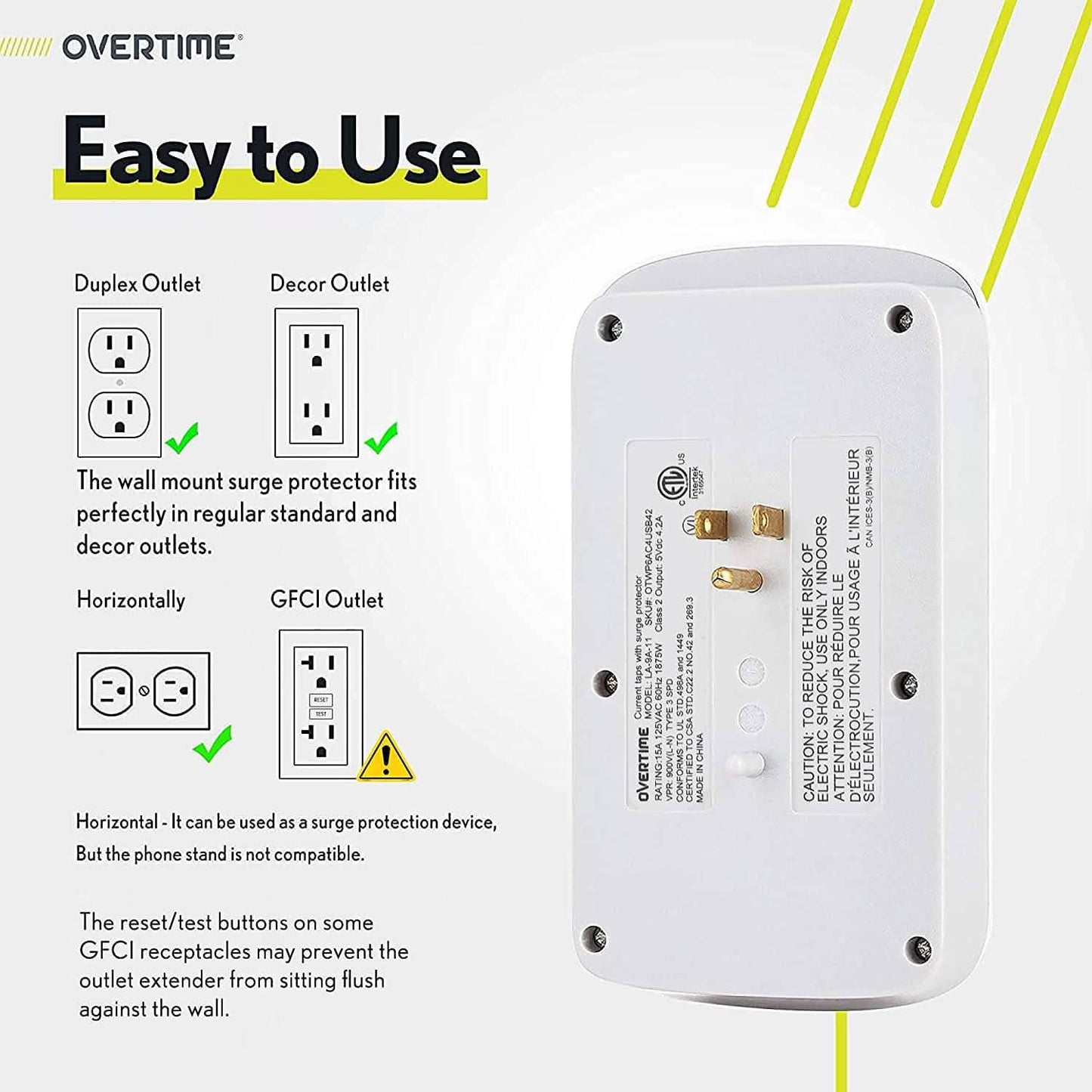 Wall Plate Power USB Outlet  6 Outlet & 4 USB Port DailySale