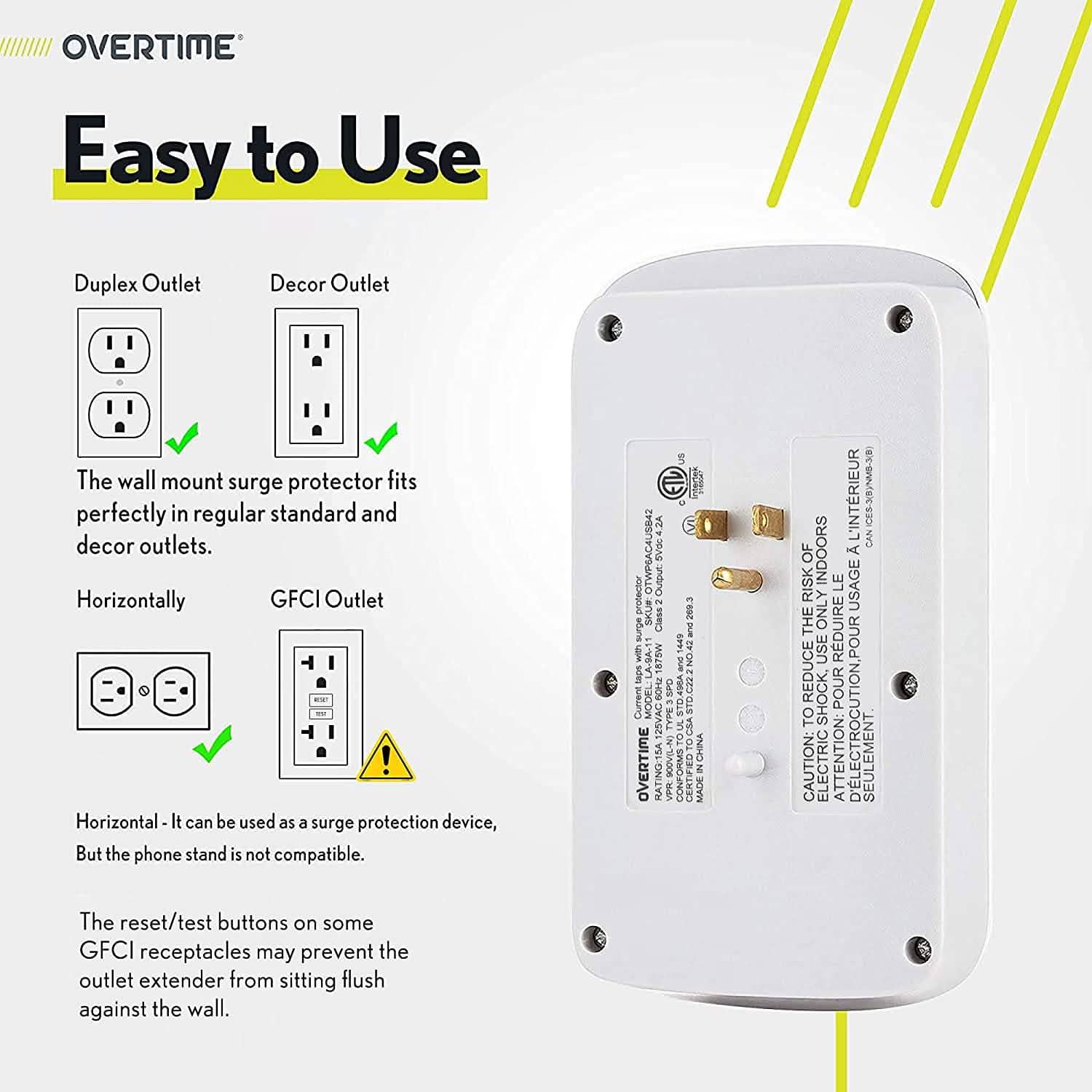 Wall Plate Power USB Outlet  6 Outlet & 4 USB Port DailySale