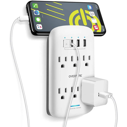 Wall Plate Power USB Outlet  6 Outlet & 4 USB Port DailySale
