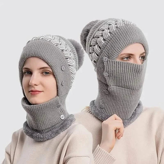 Warm Knitted Beanie Hat and Neck Warmer Set DailySale