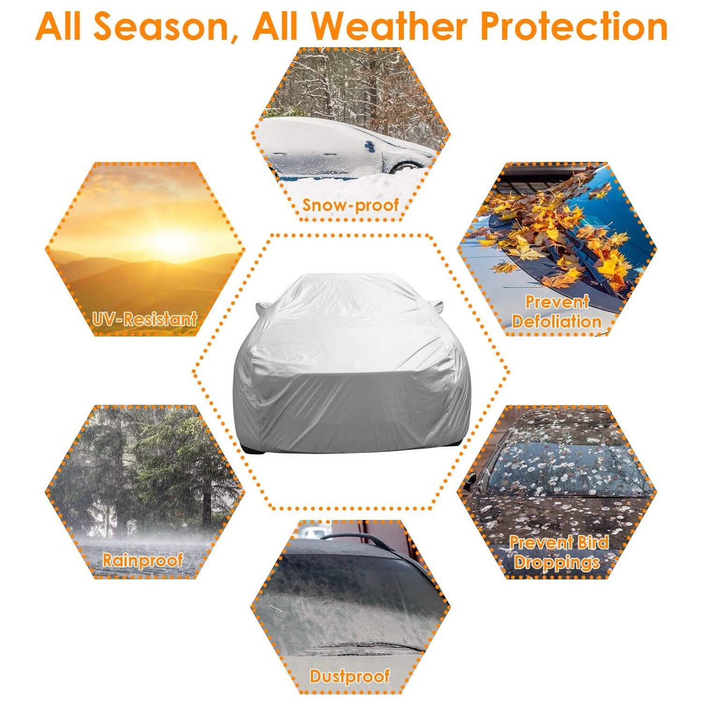 Weather UV Outdoor Full Cover For Sedans Up To 185" DailySale