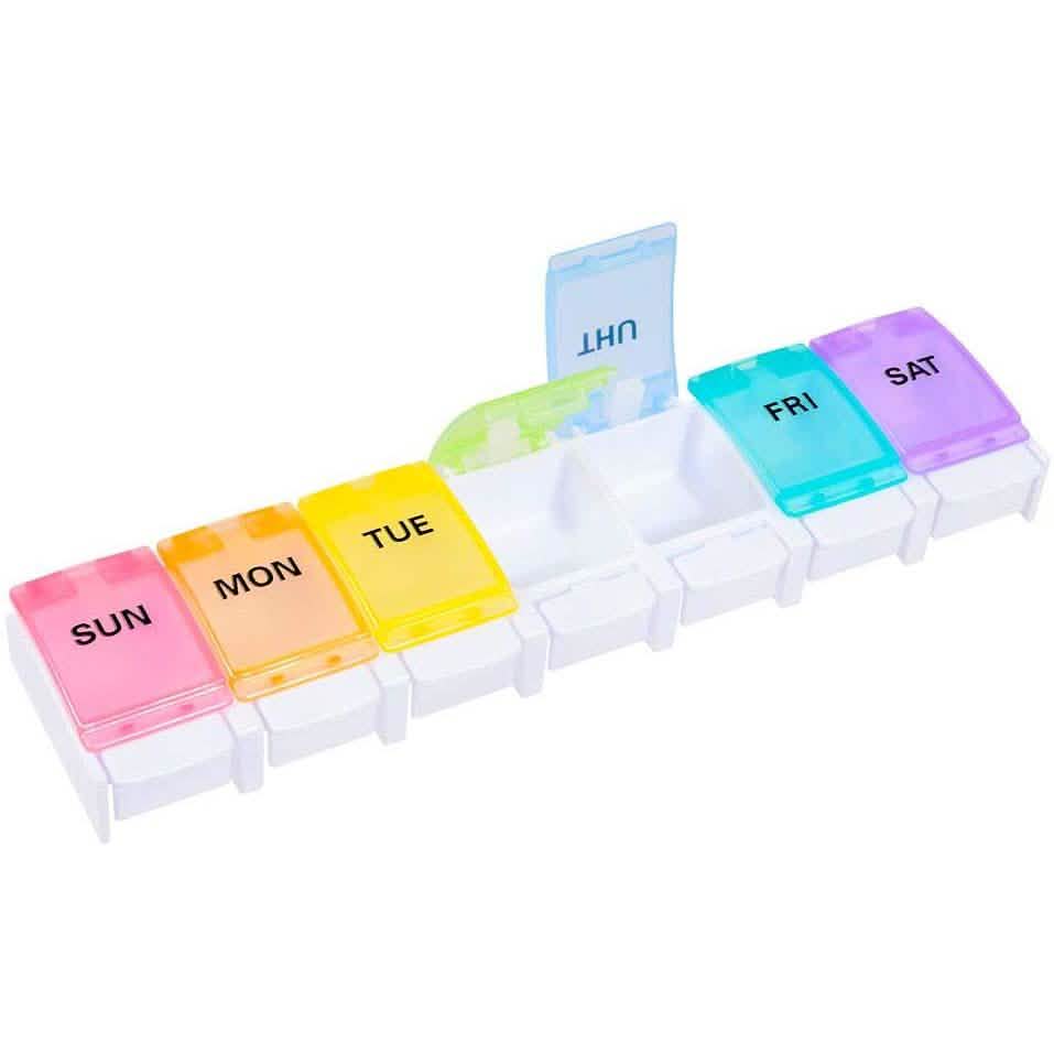2-Pack: Weekly Pill Organizer Detachable, Sukuos Large Daily Pill Cases DailySale