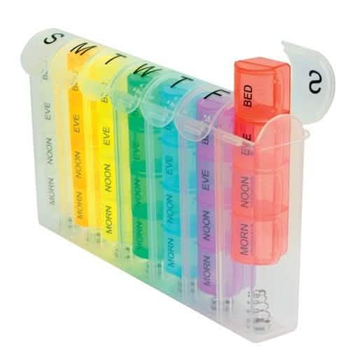 Weekly Pop-Up Pill Organizer with Time Compartments DailySale