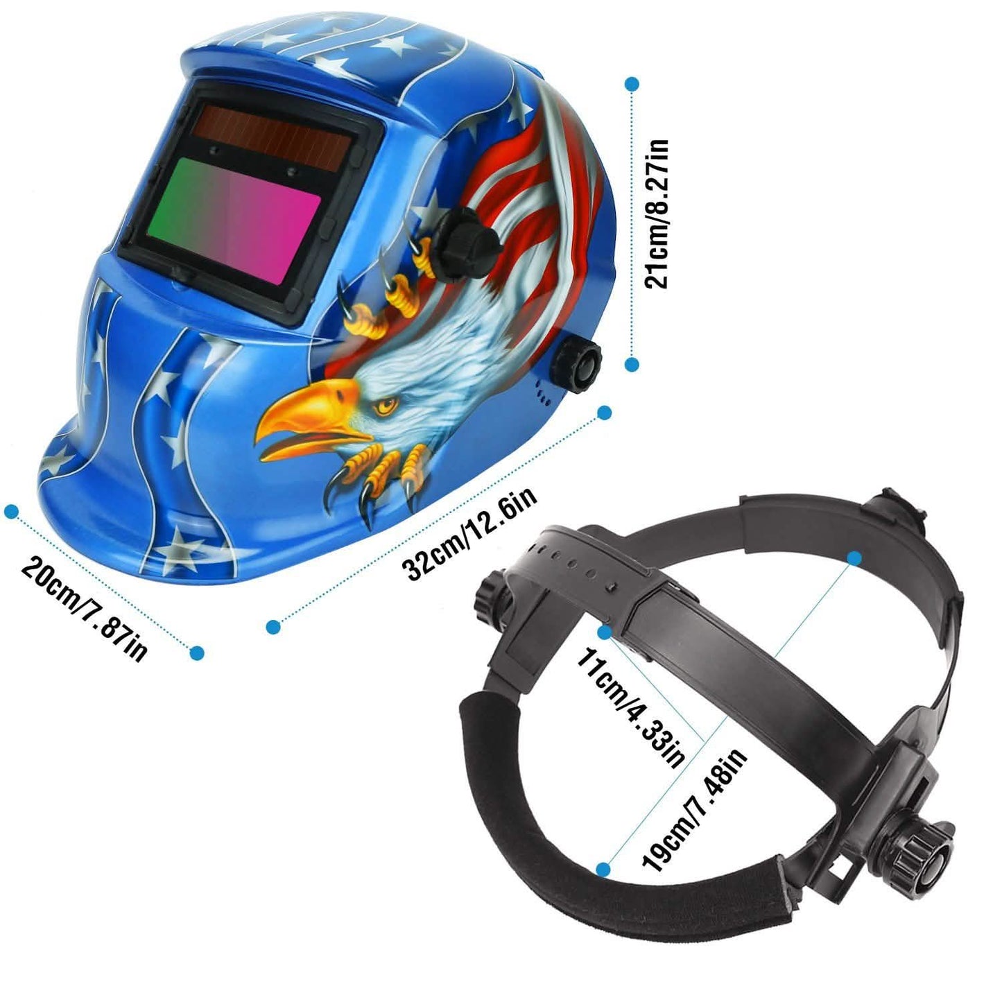 Welding Helmet Solar Powered Auto Darkening Hood with Adjustable Wide Shade DailySale