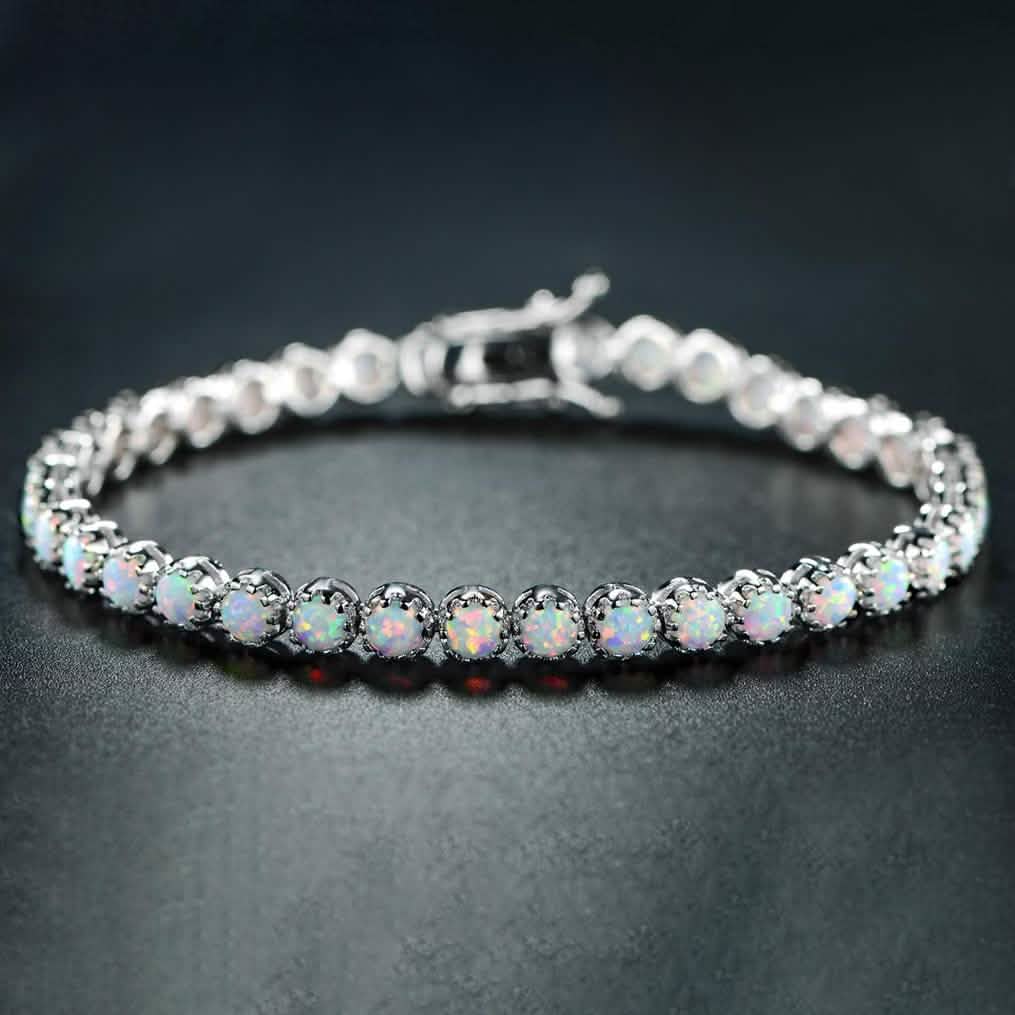 White Fire Opal Tennis Bracelet DailySale