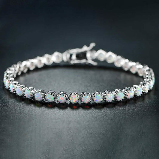 White Fire Opal Tennis Bracelet DailySale