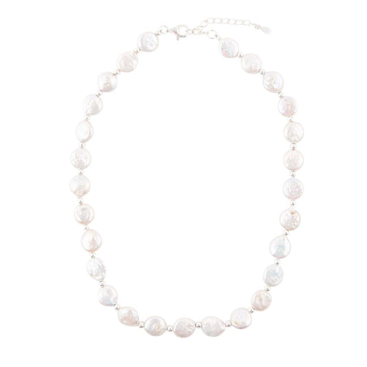 White Fresh Water Pearl Sterling Silver Necklace Barse Jewelry