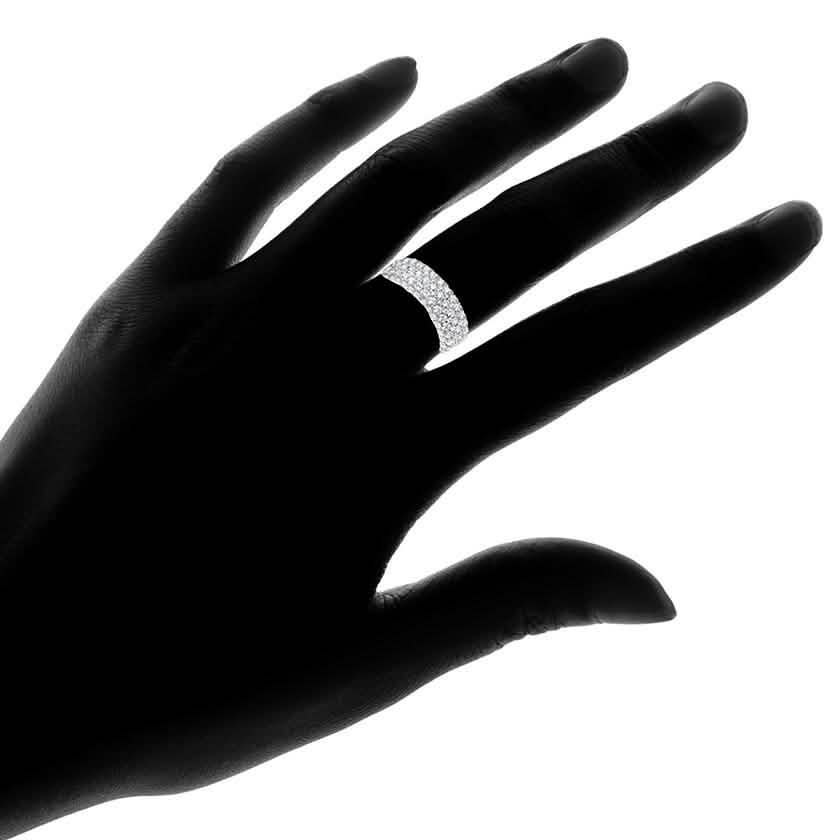 White Gold Plated Five Row Eternity Ring - Assorted Sizes DailySale