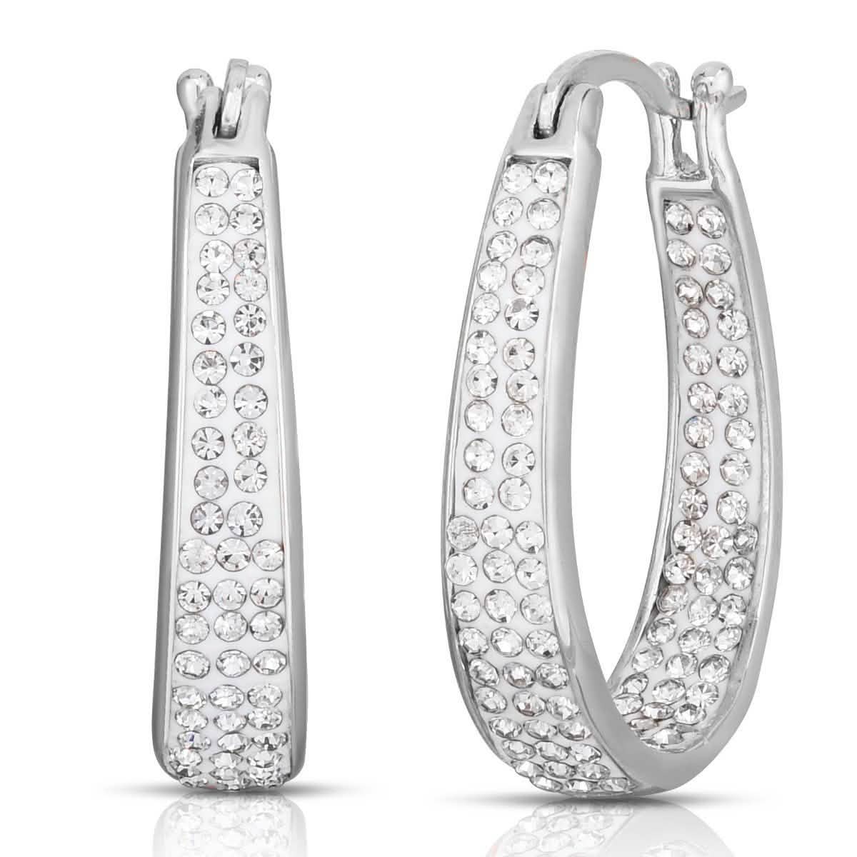 White Inside Out Hoops with Free 2.00 CT Studs DailySale