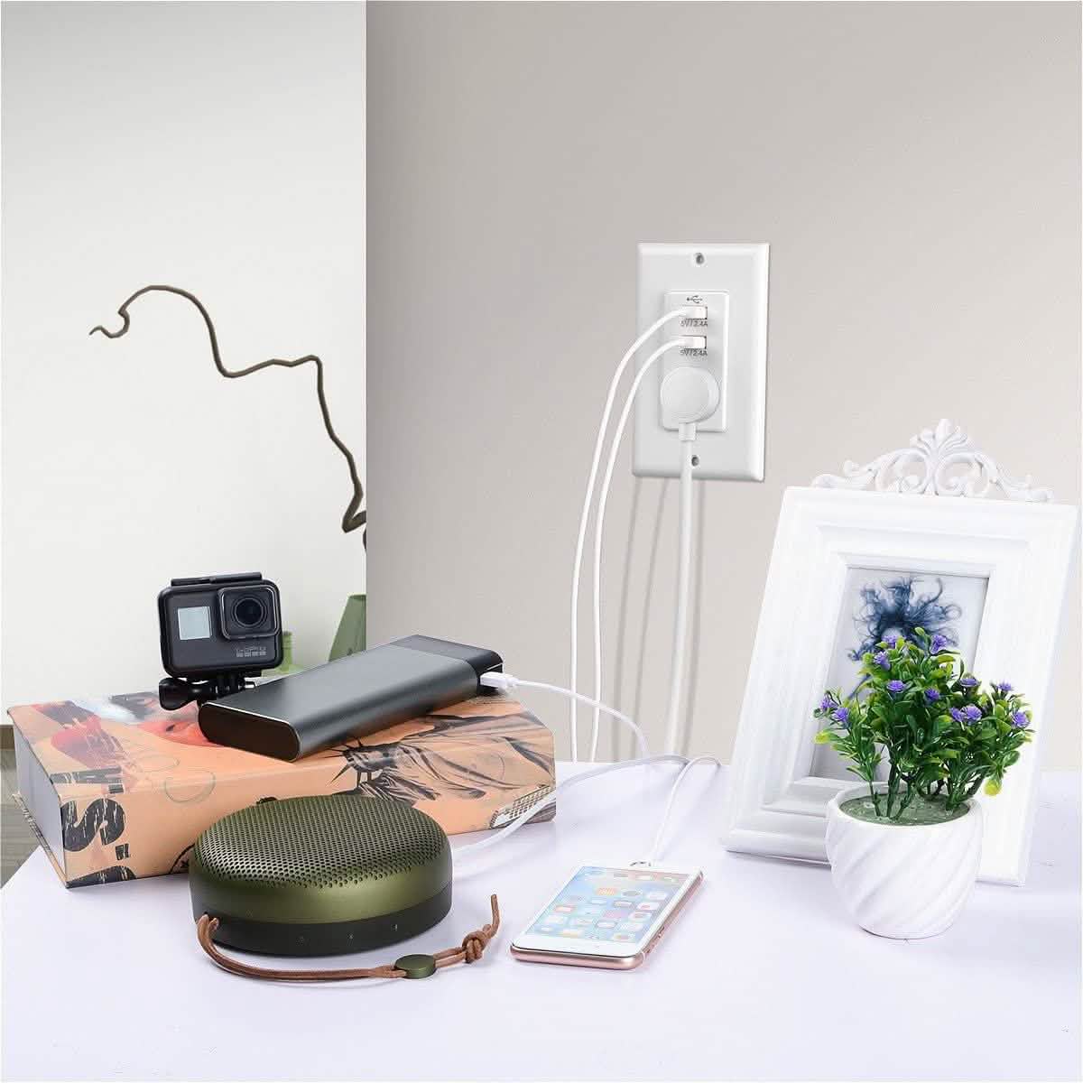 White Light Sensor Dual USB Wall Outlet DailySale