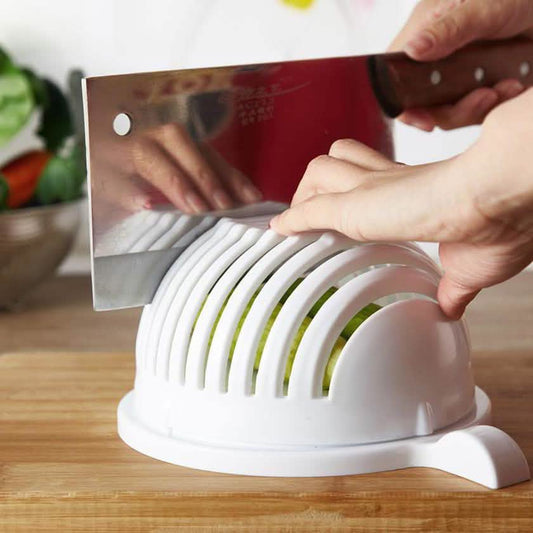 White Salad Cutter Bowl DailySale