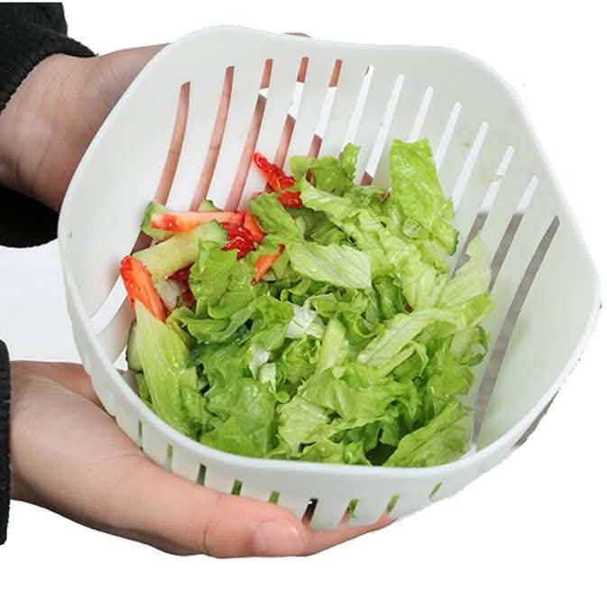 White Salad Cutter Bowl DailySale