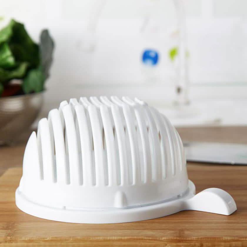 White Salad Cutter Bowl DailySale