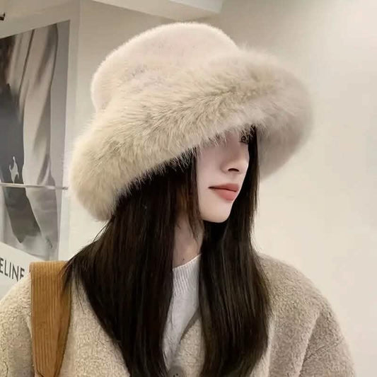 Wide Brim Fluffy Bucket Hat DailySale
