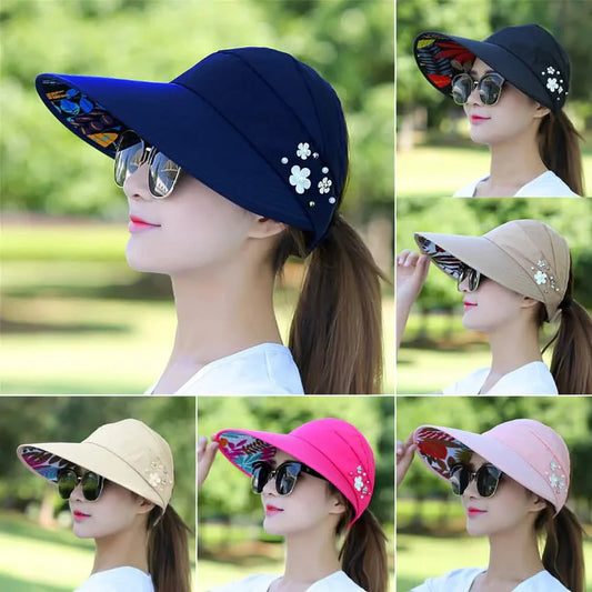 Wide Brim Sun Visor Foldable Picnic Hat Beach UV Protection Scallop Cap DailySale