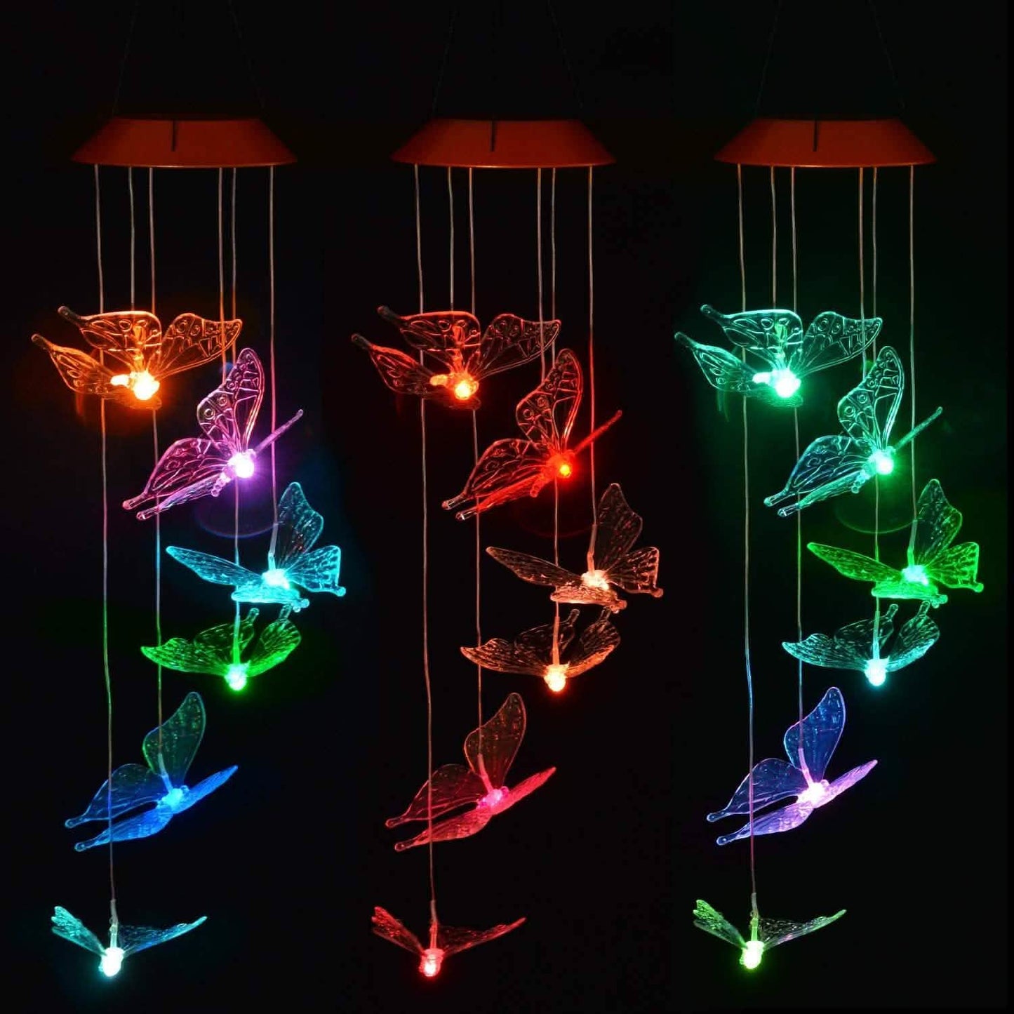 Windlights Solar Powered LED Butterfly Wind Chimes DailySale