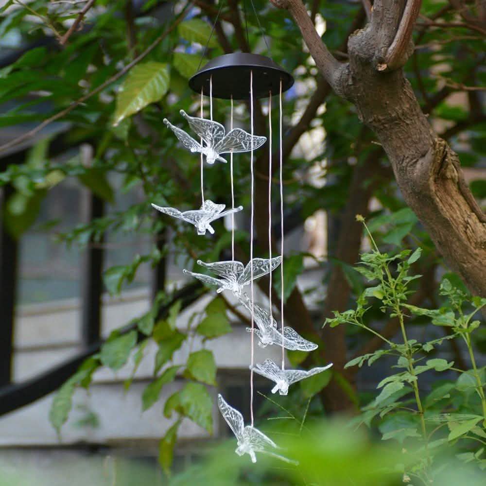 Windlights Solar Powered LED Butterfly Wind Chimes DailySale