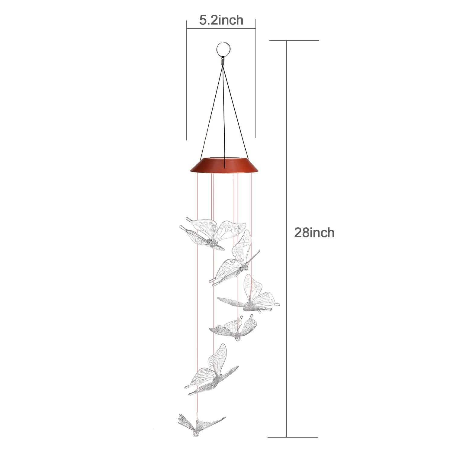 Windlights Solar Powered LED Butterfly Wind Chimes DailySale
