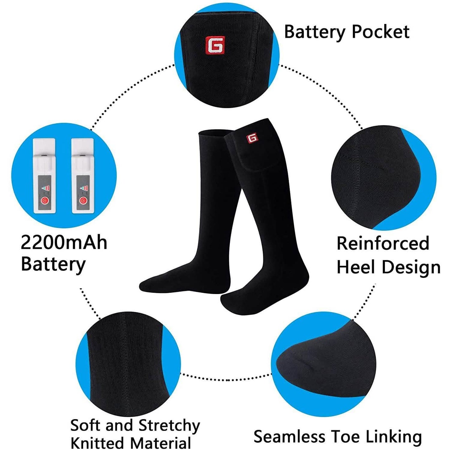 Winter Heating Socks Men and Women Electric Battery Heating Socks Set DailySale
