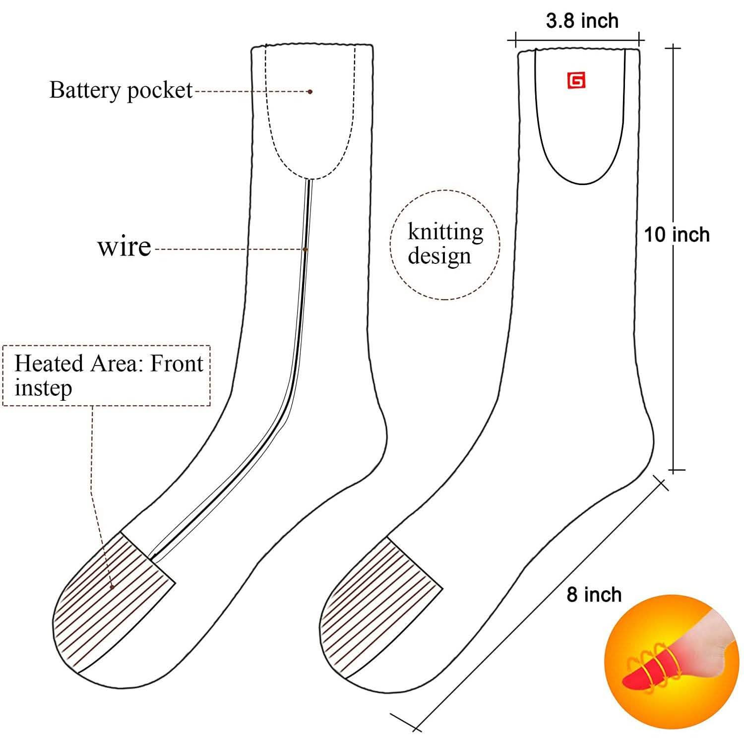 Winter Heating Socks Men and Women Electric Battery Heating Socks Set DailySale