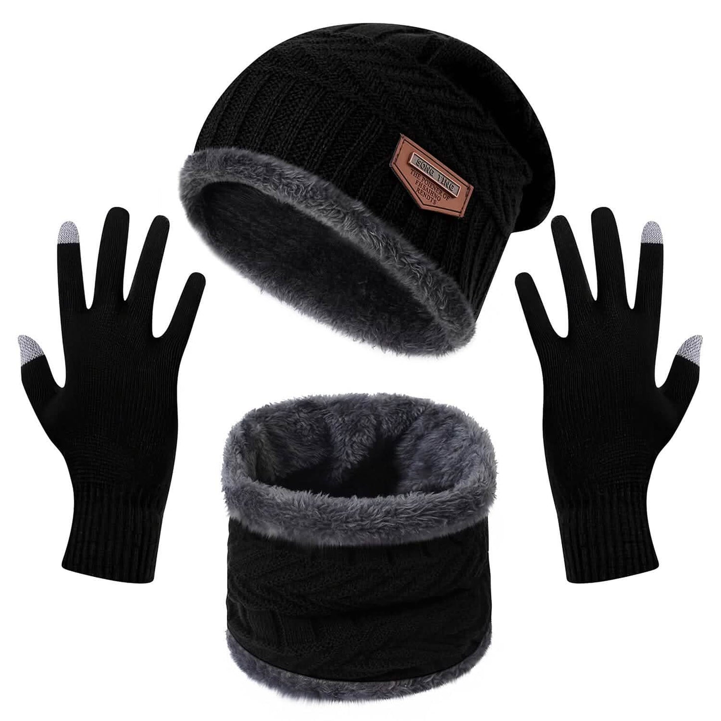 Winter Warm Beanie and Touch Screen Gloves Scarfs Set DailySale