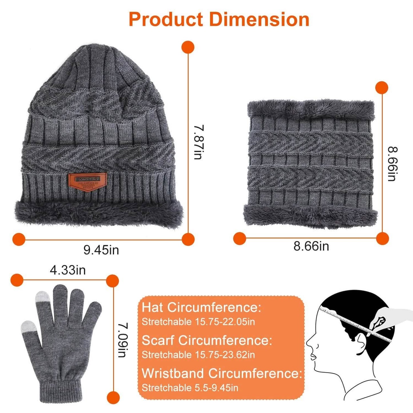 Winter Warm Beanie and Touch Screen Gloves Scarfs Set DailySale
