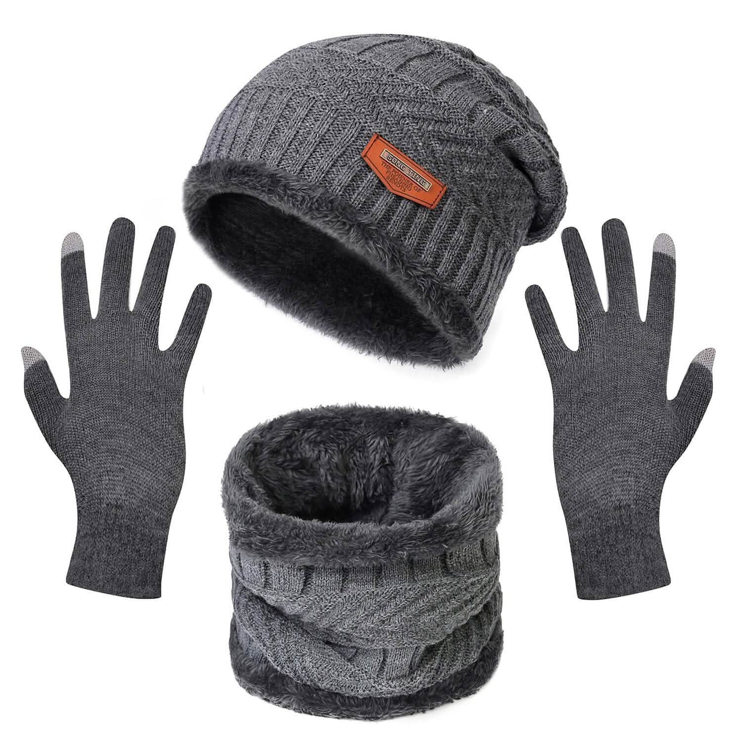 Winter Warm Beanie and Touch Screen Gloves Scarfs Set DailySale