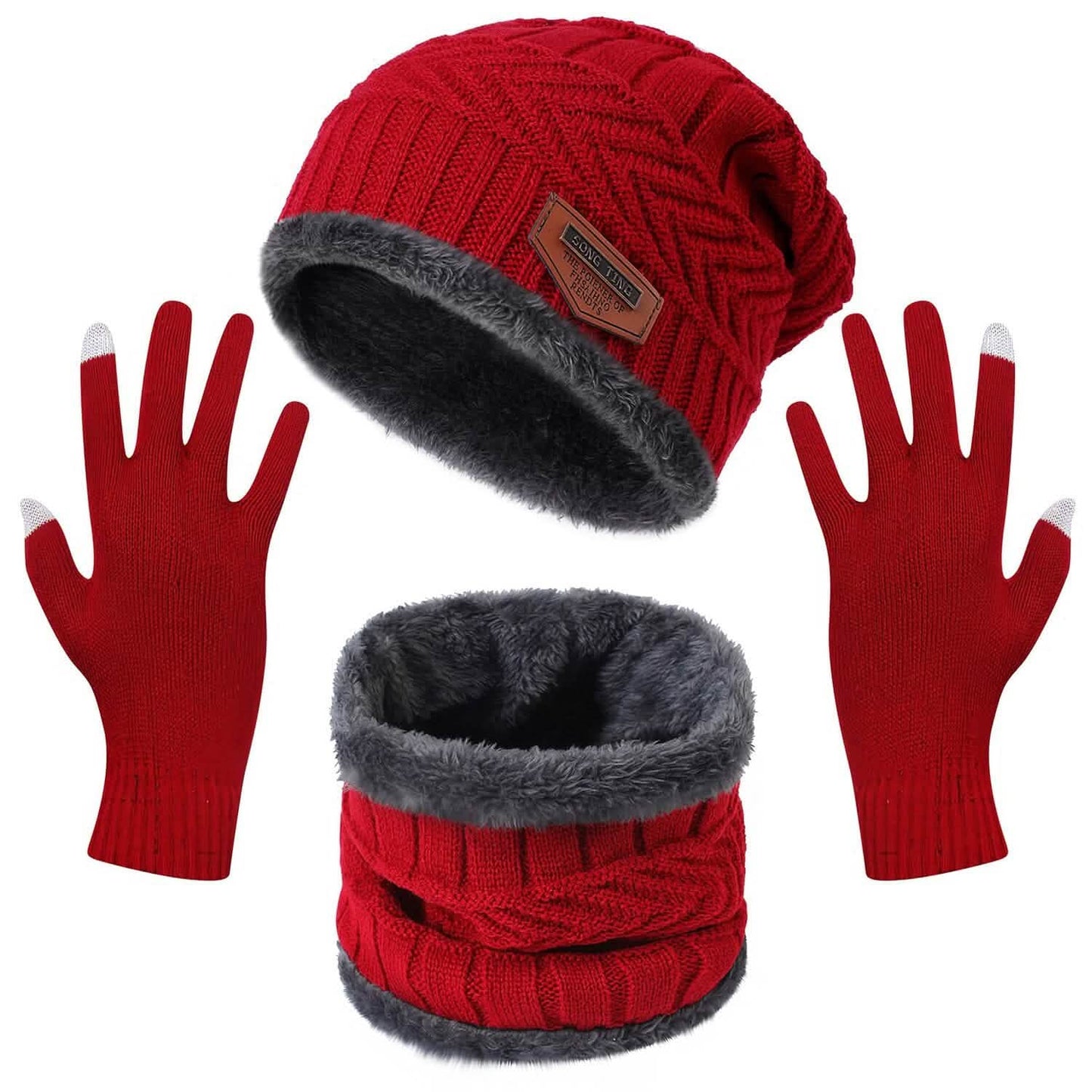 Winter Warm Beanie and Touch Screen Gloves Scarfs Set DailySale
