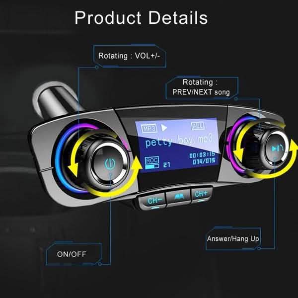 Wireless Bluetooth Handsfree Calling Car Charger FM Transmitter DailySale