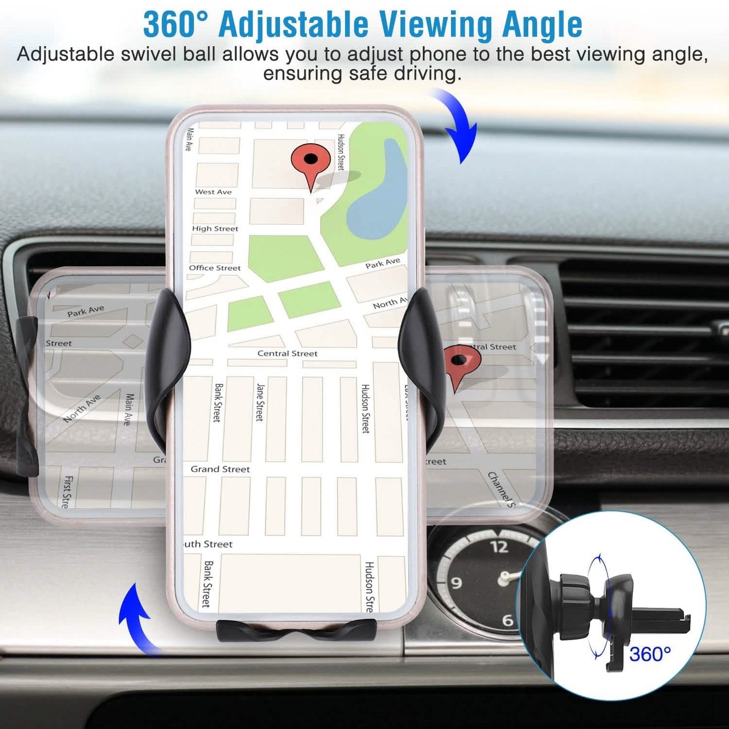 Wireless Car Charger 15W Qi Fast Charging Car Mount DailySale